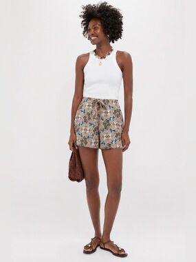 Gigi by GIOTA GIANNOUSA Linen Shorts Pattern Womens Size Small *896